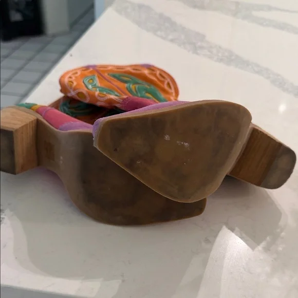 Women's Pink & Orange Embroidered Western Boots - Picture 5 of 10